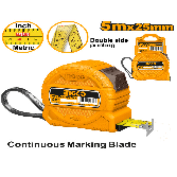 Cinta Metrica 5Mx25Mm Doble Impresa Met/Pulg