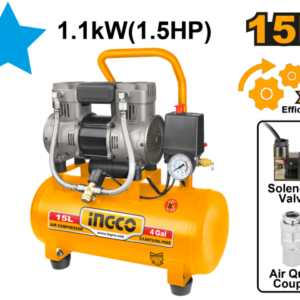 Compresor 15Lt 1.5Hp  Libre De Aceite Bajo Ruido Ingco Acs111152