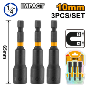 Set X3 Dados Imantados 10Mm Con Encastre 1/4"