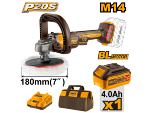 Lustra Pulidora A Bateria 7" 20V P20S Brushless C/1 Bat + Bolso De Herramientas