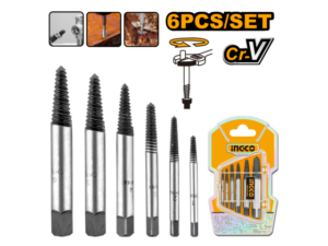 Kit 6 Contra Macho Extractor De Tornillos Ingco Ase106