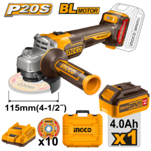 SET AMOLADORA 20V BL + VALIJA INGCO