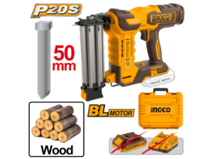 Clavadora A Bateria 50Mm 20V P20S Brushless Para Madera En Valija S/Bat