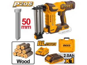 Clavadora A Bateria 50Mm 20V P20S Brushless Para Madera En Valija C/ Bat