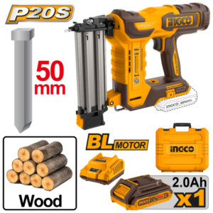 Clavadora A Bateria 50Mm 20V P20S Brushless Para Madera En Valija C/ Bat