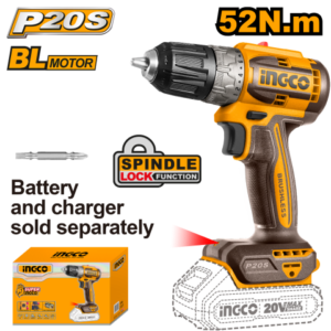 ATORNILLADOR A BATERIA 20V BATERIA 52NM P20S BRUSLESS MOTOR SIN CARG SIN BAT