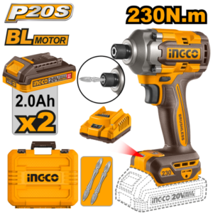 Atornillador De Impacto A Batería 20V P20S 230Nm C/2Baterias, Cargador, 2 Puntas Y Valija