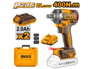 Llave  De Impacto 400Nm 20V P20S Bl Con 2 Bat Carg + Valija Ingco Ciwli2040