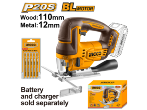 Sierra Caladora A Batería Brushless 20V P20S + Set 5 Hojas Sierra S/Bat Y S/Cargador