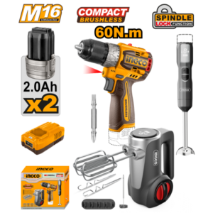 Combo Atornillador A Bateria 16V  M16+ Mixer + Batidora + 2 Baterias