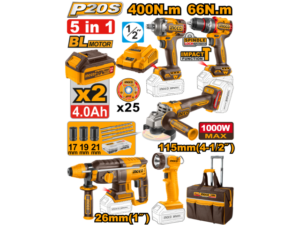 Kit A Batería 20V P20S 5Pcs Brushless Motor C/Baterías, Cargador, Bolso Y Accesorios