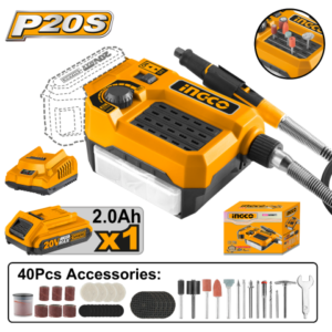 Minitorno A Bateria 20V P20S C/Eje Flexible En Caja C/1 Bat + 40 Accesorios