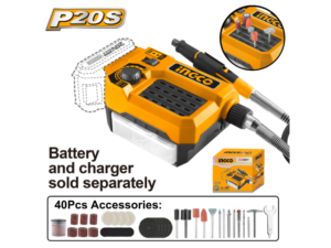 Mini Torno A Bateria 20V P20S Inalambrico C Accesorios Sin Bat Sin Carg Ingco Cmgli2001