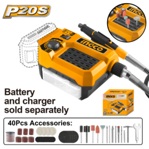 Mini Torno A Bateria 20V P20S Inalambrico C Accesorios Sin Bat Sin Carg Ingco Cmgli2001