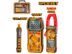 Set Medición Tester 12-300V (Hsdt33001) + Multímetro 1000V (Dm310002) + Amperímetro 400A (Dcm62002)