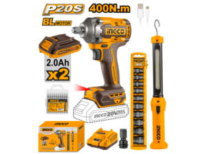 Super Combo A Bateria Llave De Impacto 400Nm 20V + Linterna Recargable + Dados Impacto