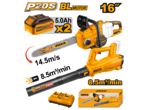 Combo Motosierra A Bateria 20V 16" (Cgsli40168) + Sopladora A Bateria 20V (Cabli20323) P20S Ingco - Cosli240463