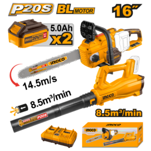 Combo Motosierra A Bateria 20V 16" (Cgsli40168) + Sopladora A Bateria 20V (Cabli20323) P20S Ingco - Cosli240463