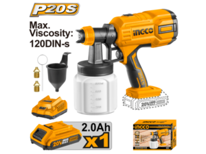 Pistola De Pintar A Bateria 20V P20S Con Bateria Y Cargador Ingco Csgli20406