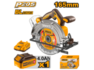 SIERRA CIRCULAR A BATERIA 20V BATERIA P20S 165MM BRUSHLESS MOTOR CON CARG X1 BAT X1