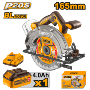 SIERRA CIRCULAR A BATERIA 20V BATERIA P20S 165MM BRUSHLESS MOTOR CON CARG X1 BAT X1