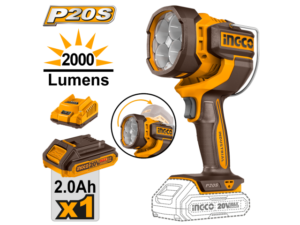 Linterna A Bateria Led 20V Articulada 22.5W 2000 Lumenes C/Bat Y Cargador