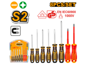 Set De 8Pcs Destornilladores Comunes Y Aislados Hksds0838