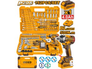 Kit Set 152 Herramientas Combinadas C/Llave De Impacto P20S 500Nm Con Bat + Cargador En Valija