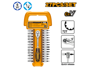 Set 27Pcs Crique + Dados Y Puntas Ingco Hkts14271