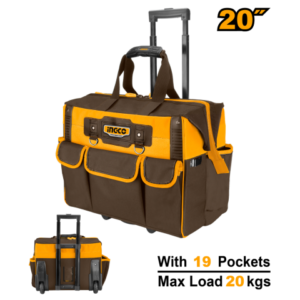 Bolso Valija Rolling Rigida 20" Porta Herramientas C 19 Bolsillos Ingco Hrrtb2015