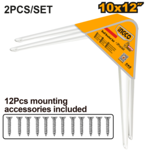 Set X2 Mensulas P/Estante 10” X 12” (25X30Cm) Blancas