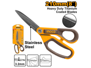 Tijera 8" 210Mm Acero Inox Uso Rudo Ingco Hscrs812108