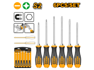 Juego X 6 Destornilladores S2 Paleta/Phillips Imantado