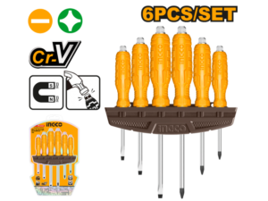 Set X 6 Destornilladores Crv Imantado Paleta/Phillips