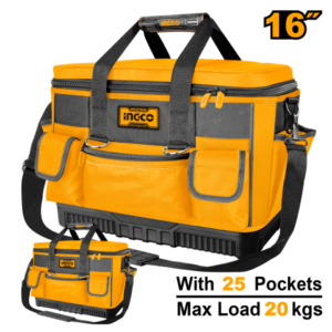 Bolso De Herramientas Con Base Reforzada 16" Con 25 Bolsillos - 20Kg