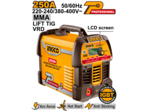 Soldadora Inverter Mma/Tig Lift 250A 220-240/380-400V Igbt Ingco