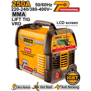 Soldadora Inverter Mma/Tig Lift 250A 220-240/380-400V Igbt Ingco