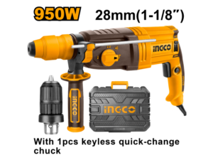Rotomartillo 950W C Adaptador De Mandril En Valija Ingco Rgh9528-2