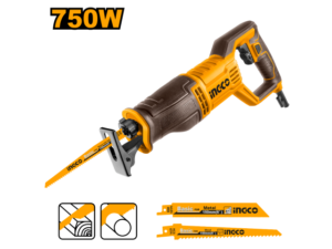 SIERRA SABLE 750W CON REGULADOR DE VELOCIDAD + 1 HOJA DE SIERRA P/ MADERA + 1 HOJA DE SIERRA P/ METAL