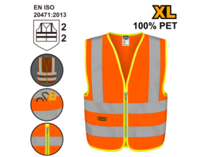 Chaleco Reflectivo Fluorescente Naranja Talle Xl