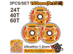 Set X3 Discos Fino 6 1/2" 165Mm 24T/40T/60T