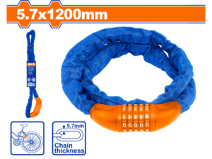 CANDADO CADENA BICICLETA COMBINACION 5.7X1.2MTS WADFOW WBK4157
