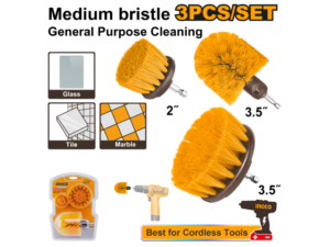 Set X 3 Cepillos Limpieza 1/4 Taladro Ingco