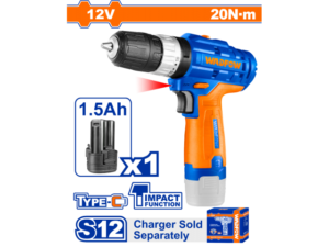ATORNILLADOR PERCUTOR BATERIA 12V 20NM TIPO C S12