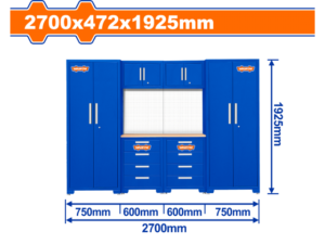 GABINETE MODULAR TALLER DE TRABAJO 2700X472X19258MM C 2 GAVINETES Y MESA