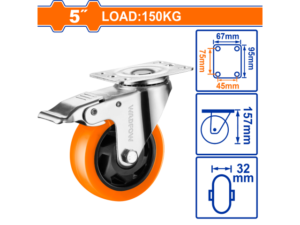 RUEDA GIRATORIA C FRENO 5"