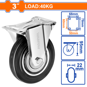 RUEDA METAL/GOMA RIGIDA 3" WADFOW WJL3331