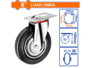 RUEDA METAL/GOMA GIRATORIA 6" WADFOW WJL3362