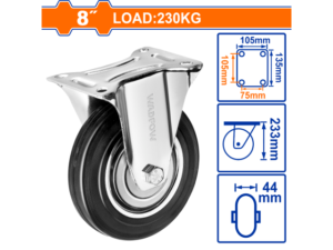 RUEDA METAL/GOMA RIGIDA 8"