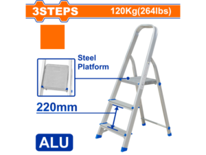 ESCALERA FAMILIAR ALUMINIO 3 ESCALONES 120KG WADFOW